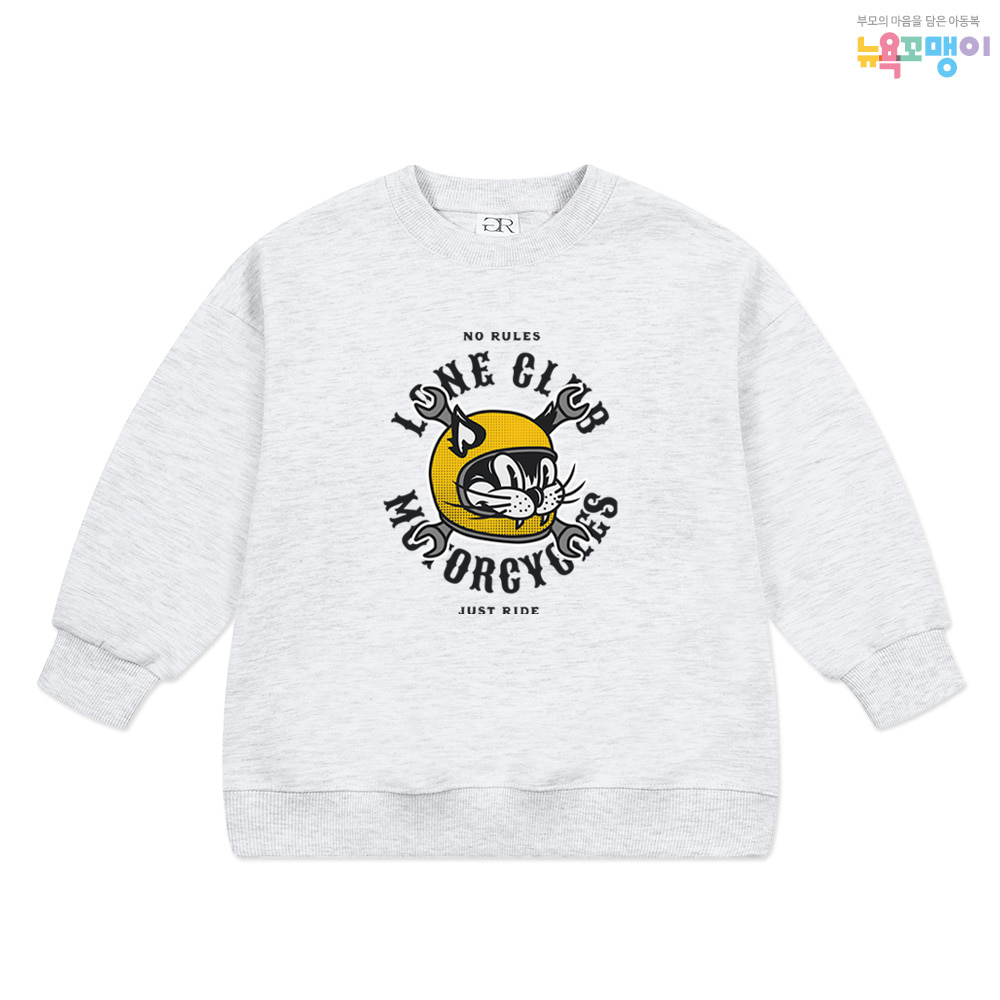 뉴욕꼬맹이 라이더캣 맨투맨(오버핏) 티셔츠 W129 - 아동 주니어 오버핏맨투맨