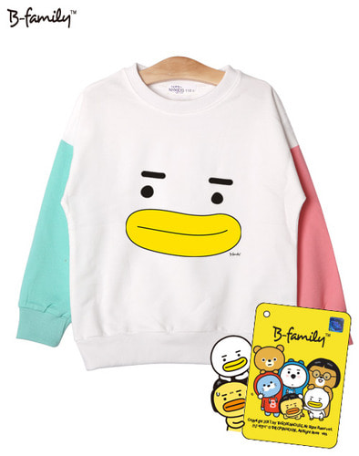 [B급패밀리]F002 드롭숄더 배색 아동 티셔츠